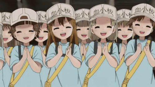 パチパチ　おめでとう　拍手　はたらく細胞 GIF