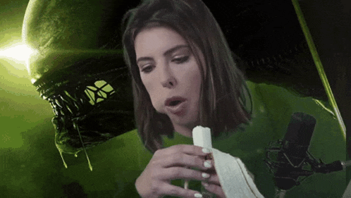 Adriana Chechik Eating Banana GIF