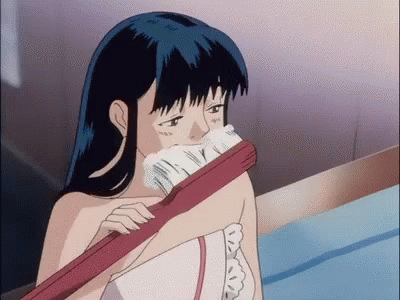 Anime Brush Teeth GIF