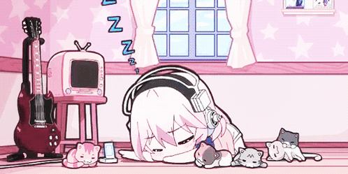 Anime Girl Sleepy GIF