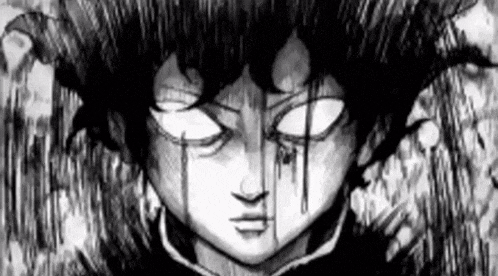 Anime Rage Black And White GIF