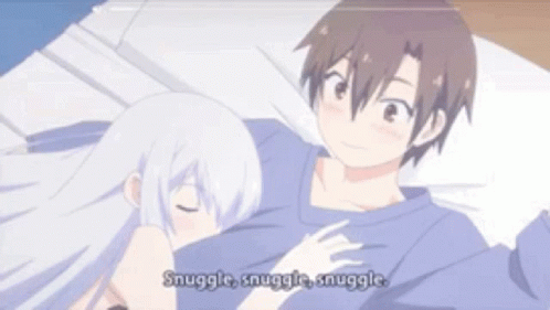 Anime Snuggle GIF