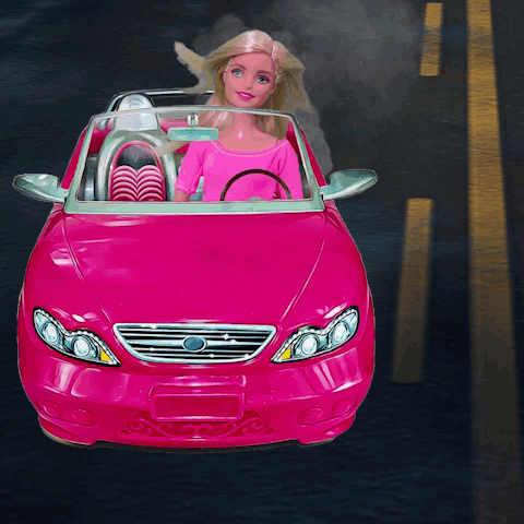 Barbie Later See Ya Driving Car Funny GIF