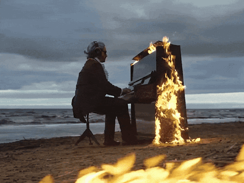 Beach Piano Benjammins GIF