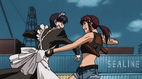 Black Lagoon Revy Vs Roberta GIF