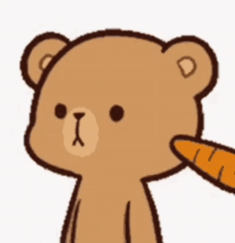 Blank Stare Carrot Poke GIF