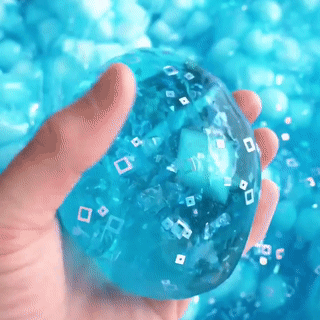 Blue Clear Slime Yay GIF