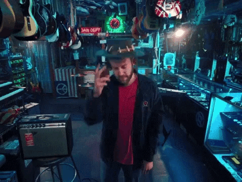 Bowing Fishing Hat GIF