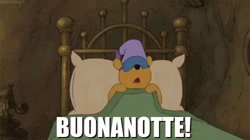 Buonanotte Buona Notte Winnie The Pooh Letto Sonno Ciao Sogni D'Oro GIF