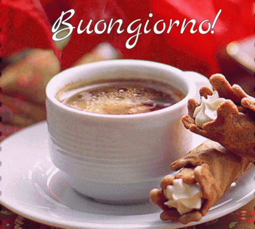 Buongiorno Felice Giorno Buona Giornata A Tutti Buon Giorno Svegliarsi Buondì Caffè Tazzina Tazza GIF