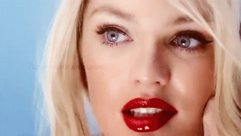 Candice Swanepoel Red Lips GIF