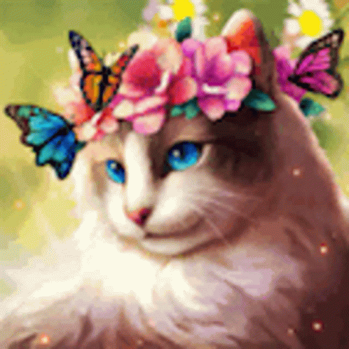 Cat Butterflies GIF