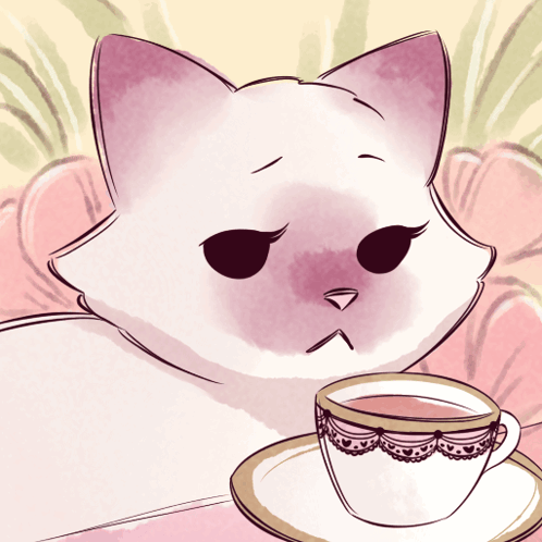 Cat Sipping GIF