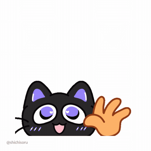 Cat Waving Black Cat GIF