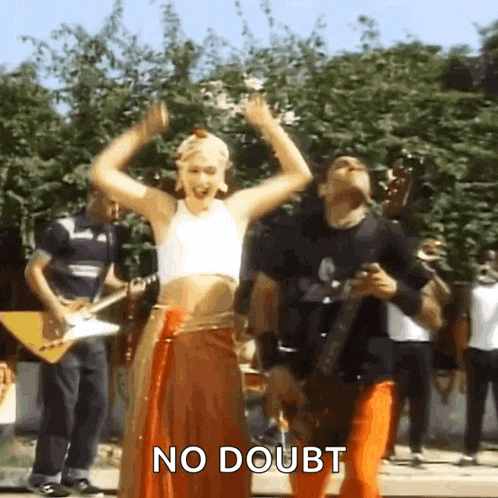Cheering Gwen Stefani GIF