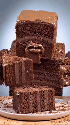 Chocolate Cake Eating GIF