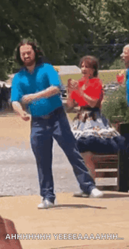 Clogging Blue Shirt GIF