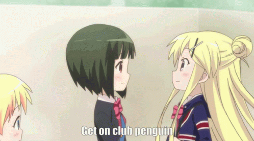 Club Penguin Kissing Get On Club Penguin Uwu GIF