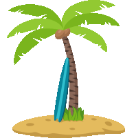 Coconut Tree Summer Fun Sticker