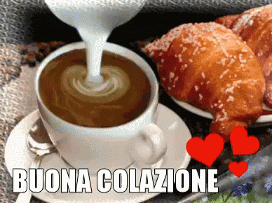 Colazione Fare Colazione Buona Colazione Buongiorno Caffè Cappuccino Cornetto Buongiornissimo GIF