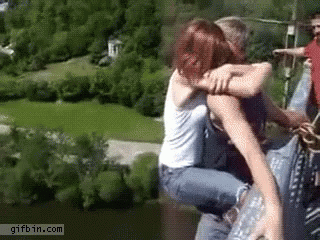 Couple Bungee Jumping GIF