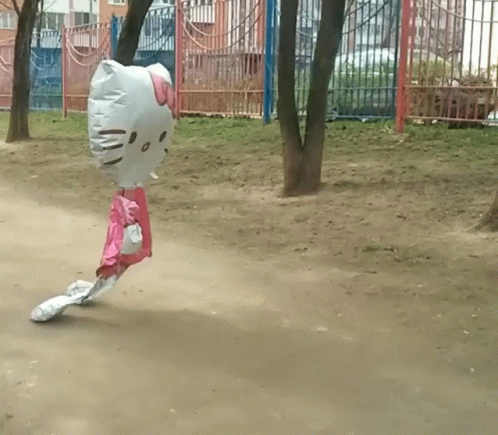 Cursed Hello Kitty Balloon GIF