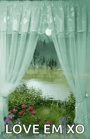 Curtain Flowers GIF