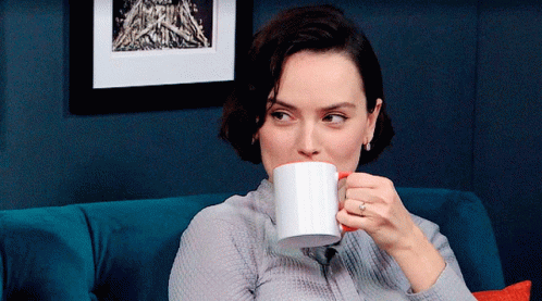 Daisy Ridley Sipping Tea GIF