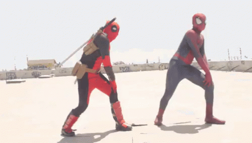 Deadpool Spiderman GIF