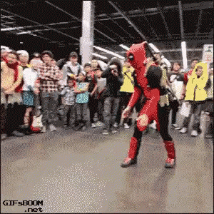 Deadpool Spiderman GIF
