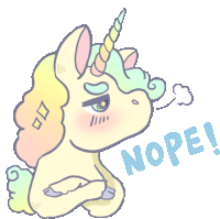 Defiant Unicorn Says Nope In English Sticker