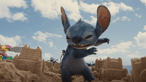 Destroying Sandcastles Stitch GIF