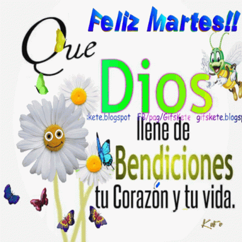 Dios Llene De Bendiciones Feliz Martes GIF