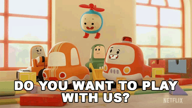 Do You Want To Play With Us Freddie Firetruck GIF