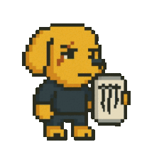 Dog Drinking Monster Sticker
