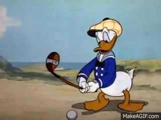 Donald Duck Golfing GIF