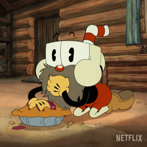 Eating Pie Cuphead GIF