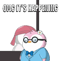 Excited Omg Sticker