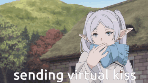 Frieren Sending Virtual Kiss GIF