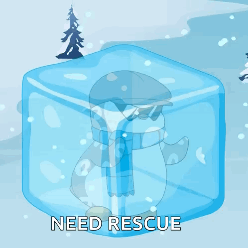 Frozen Solid Ice Cube GIF