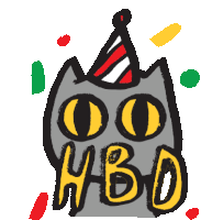 Gaiathegraycat Happy Birthday Sticker