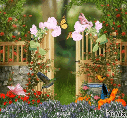 Garden Butterfly GIF