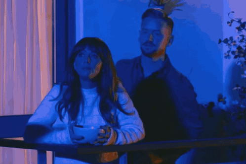 Gary Kissing And Hugging Maria With Fireworks Outside Coronation Street GIF
