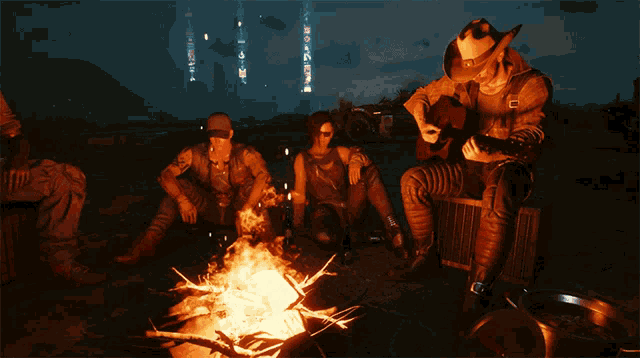 Gather At The Campfire Cyberpunk2077 GIF