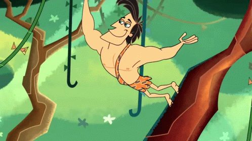 George Of The Jungle Swinging Tree To Tree GIF