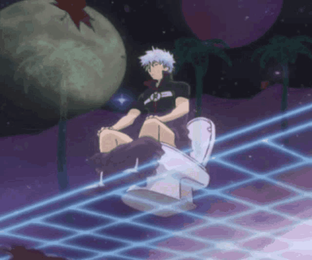 Gintama Retrowave GIF