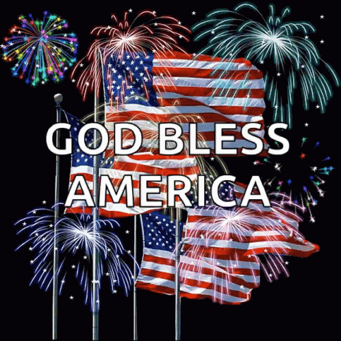 God Bless America American Flag GIF