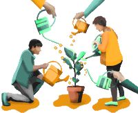 Gruender Freunde Gardening Sticker