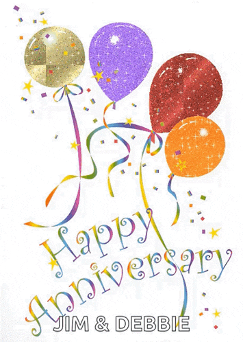 Happy Anniversary Balloon GIF