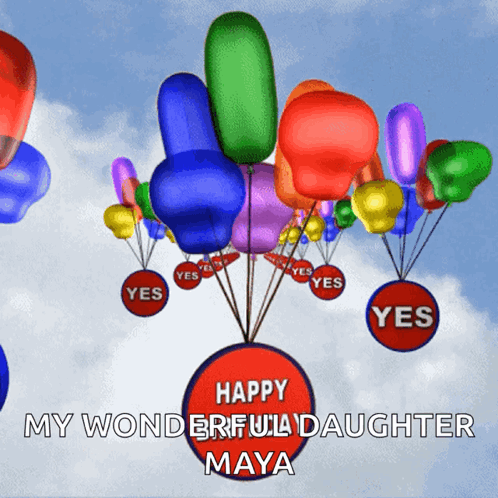 Happy Birthday Balloons Balloons For Birthday GIF